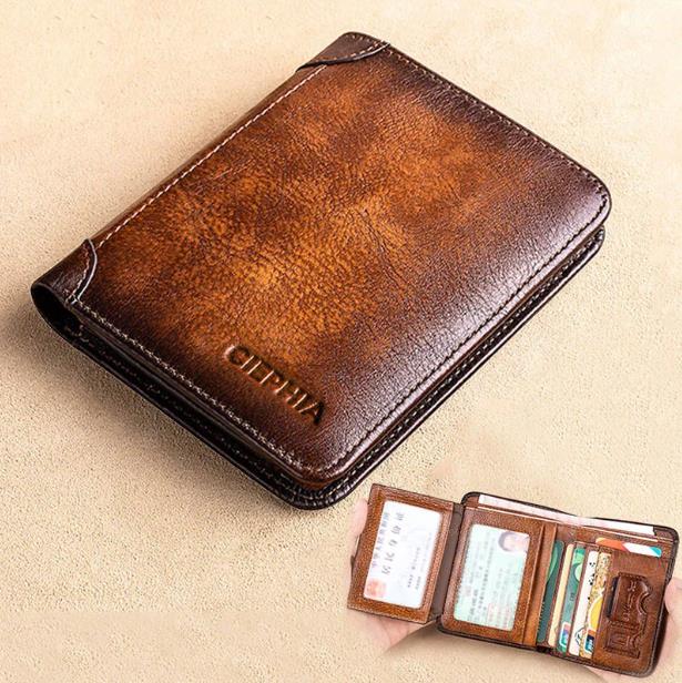 💼 LIMITED TIME 50% OFF! 🛡️ Genuine Leather RFID Blocking Wallet – Waterproof, Slim, Large Capacity 🔐