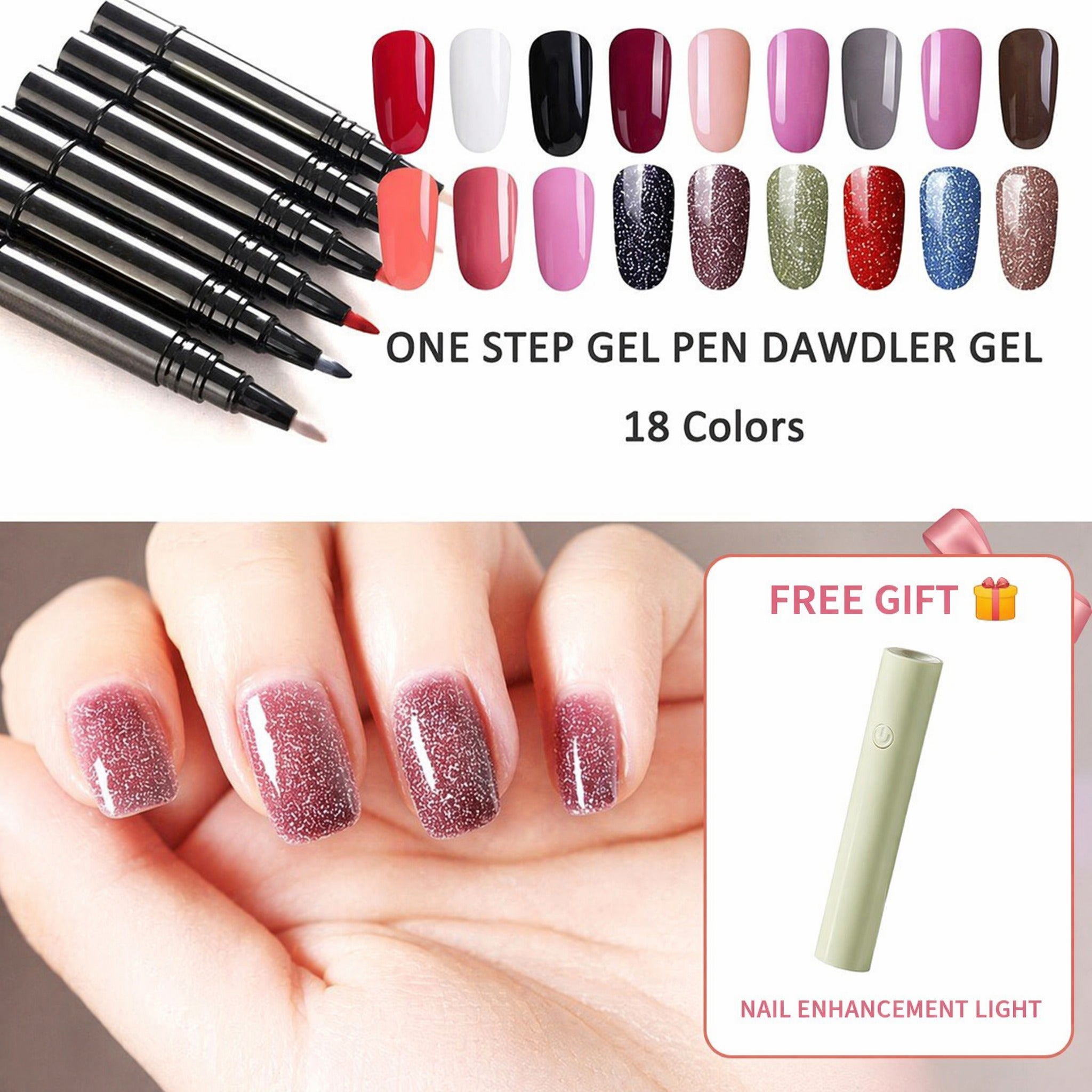 💅⭐Limited Time Buy 1 Get 1 Free! ✨One Step Nail Gel Pen🎨Free handheld mini UV nail lamp💡