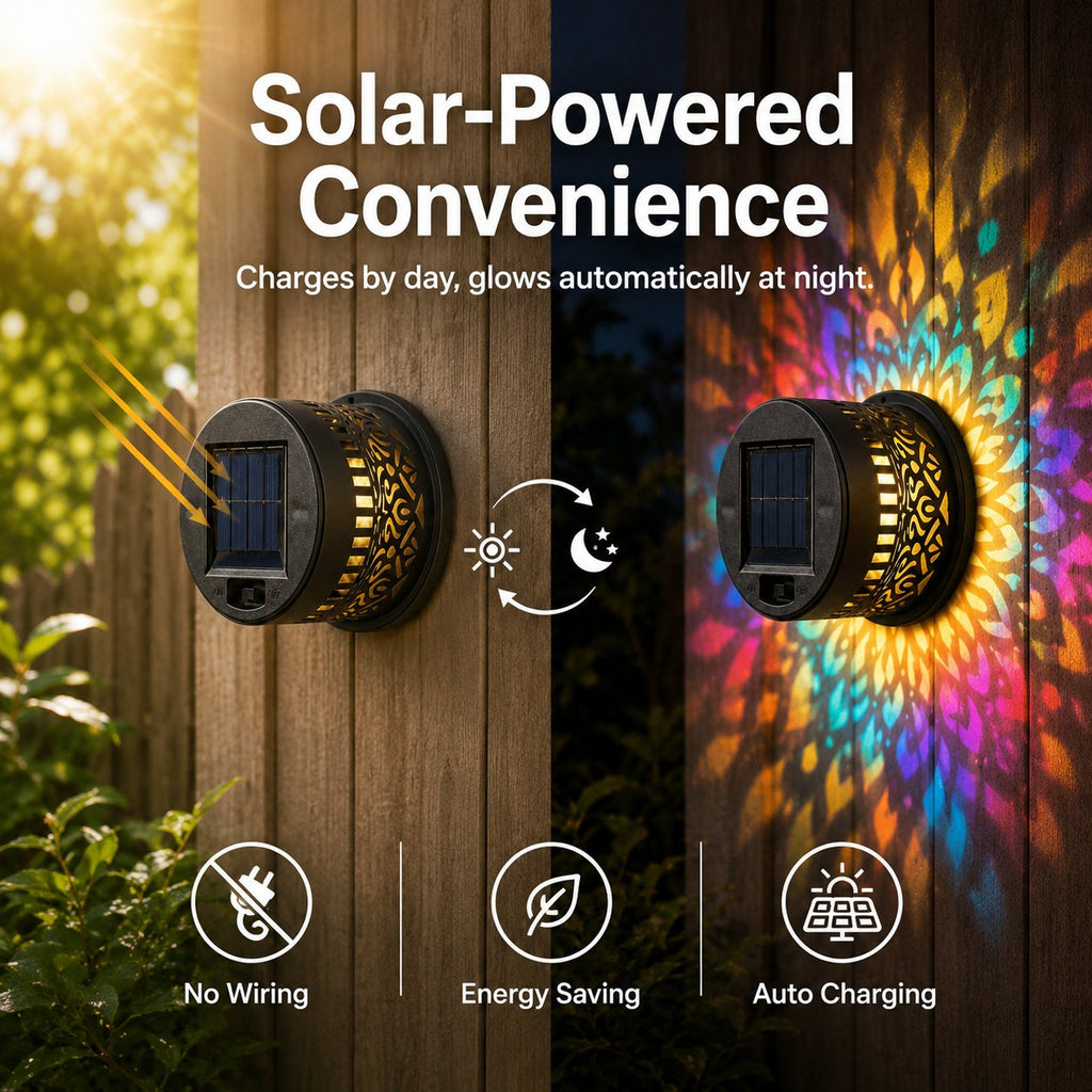 🌙⏳LIMITED-TIME 50% OFF! ⏰ Solar Mandala Wall Light – Dreamy Night Projection ✨