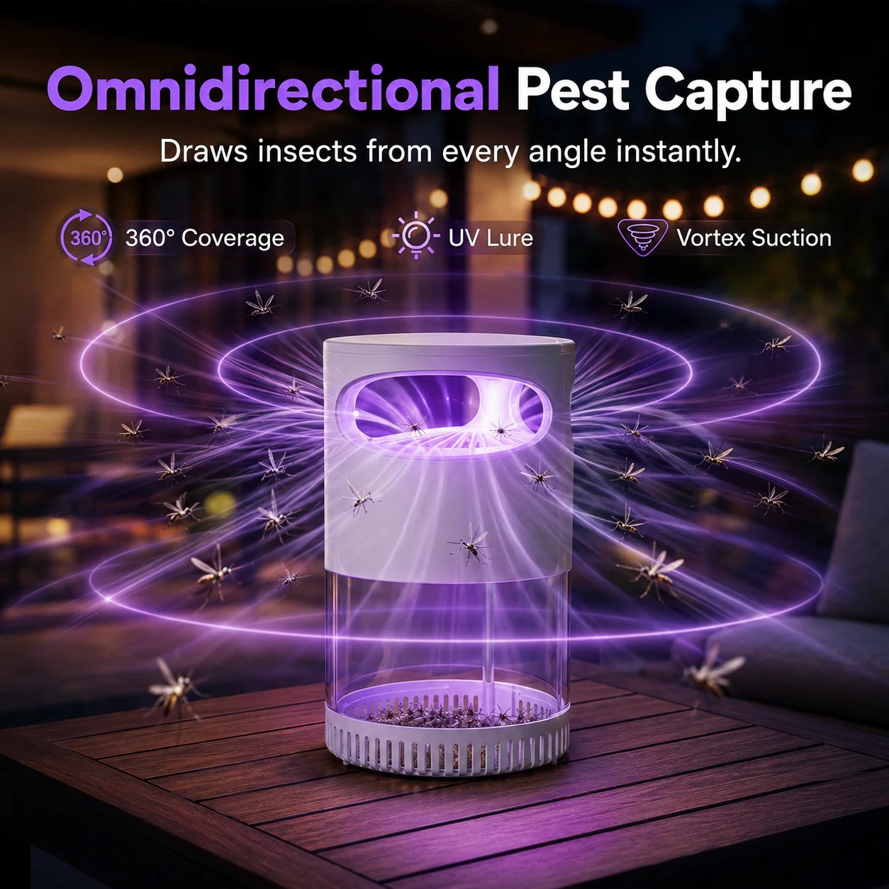 🔥2026 Hot Sale🔥Quiet UV Mosquito Trap – Chemical-Free & Safe for Kids & Pets🦟