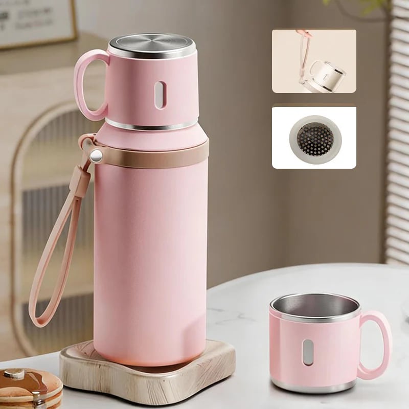 ⚡8K+ SOLD! 💥Stainless Steel Vacuum Insulated Bottle with Lidded Cup