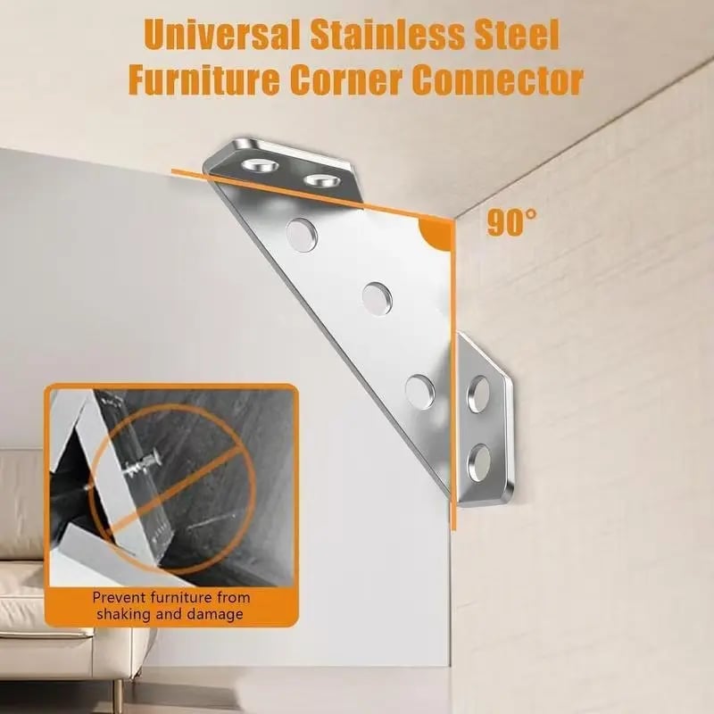 🔥Buy 3 Get 1 Free🎁Stainless Steel Angle Bracket, 90° Right Angle Support