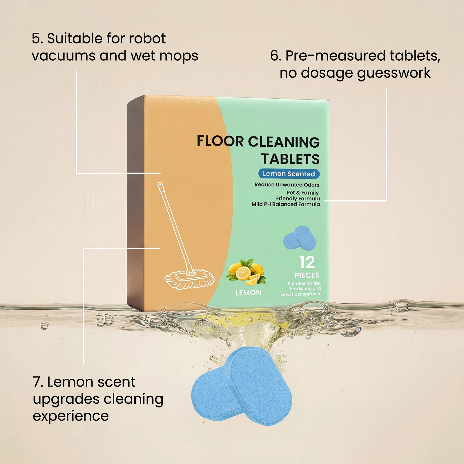 HOT SALE🔥 50% OFF 🔥Floor cleaning effervescent tablets（12 per box）