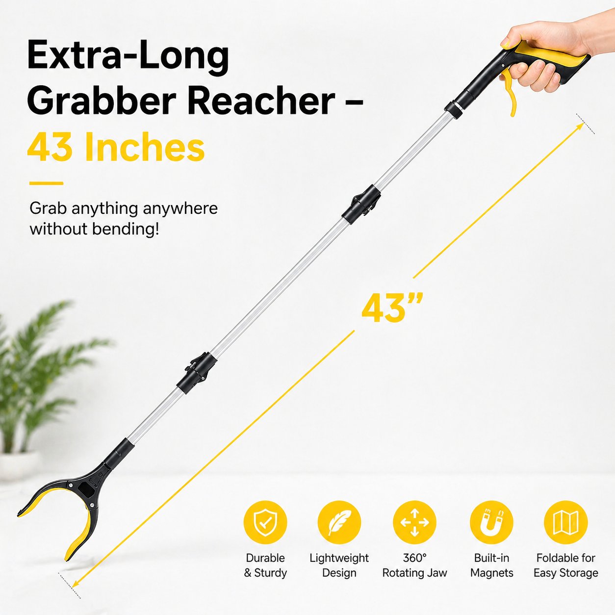 🔥First 50 customers get 50% off for a limited time 🔥360° rotating 43-inch extra-long gripper tool