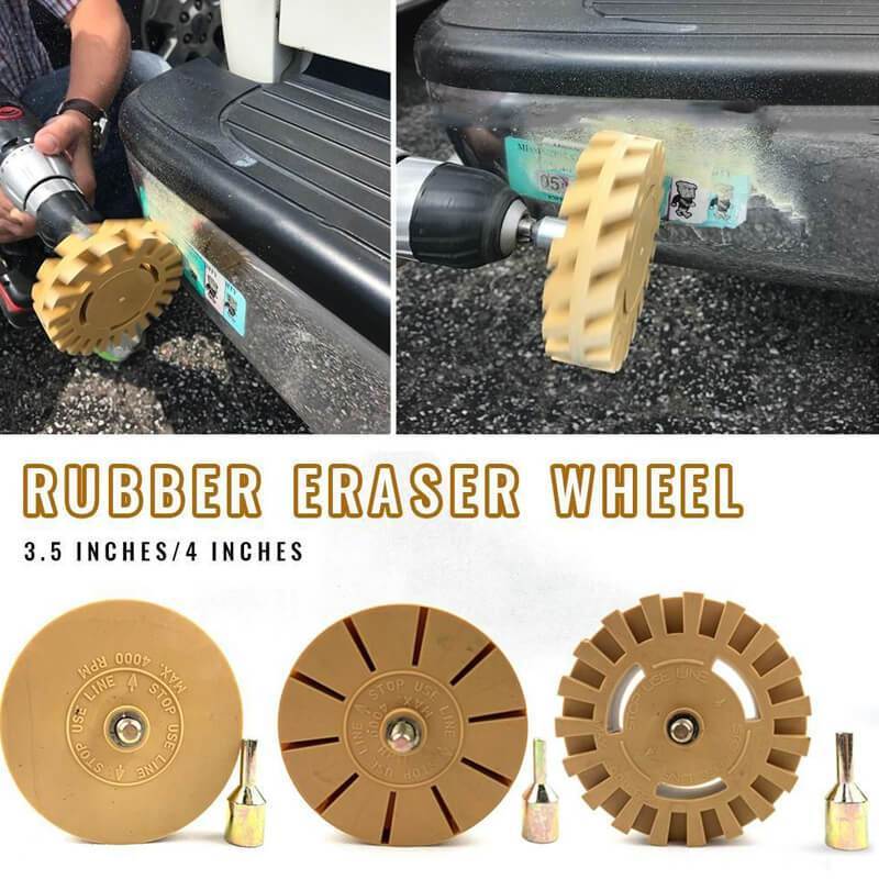 Rubber sanding disc for rubber scrapers
