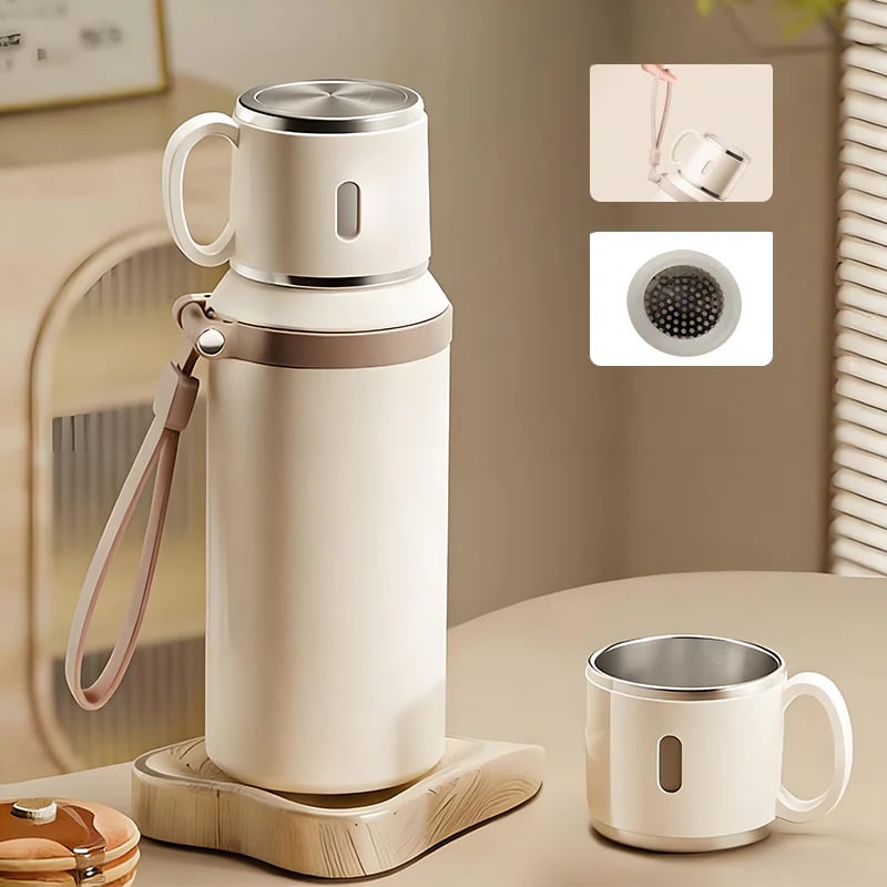 ⚡8K+ SOLD! 💥Stainless Steel Vacuum Insulated Bottle with Lidded Cup