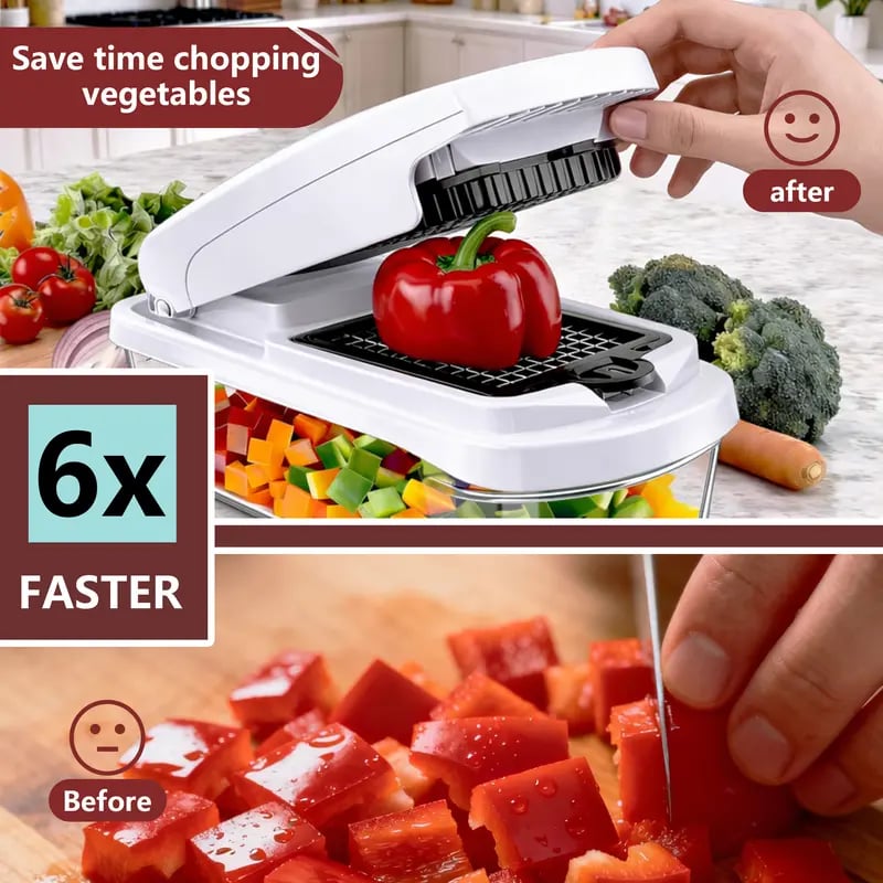 🥕🥕15-in-1 Vegetable Chopper | Multifunctional Food Cutter with Container