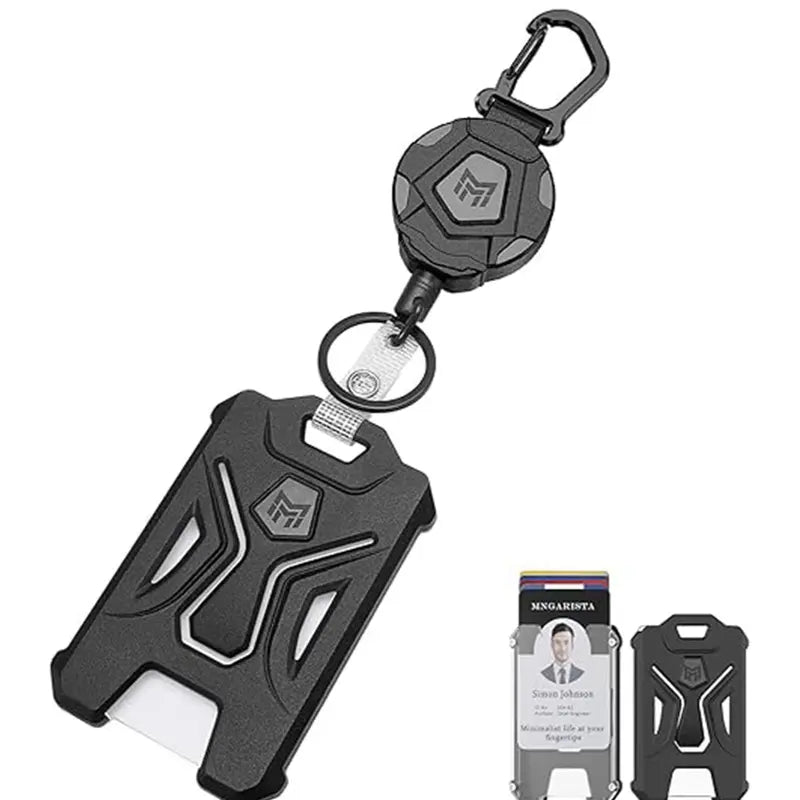 TitanClip™ Tactical Badge Holder – Retractable Reel & Heavy-Duty Carabiner Clip