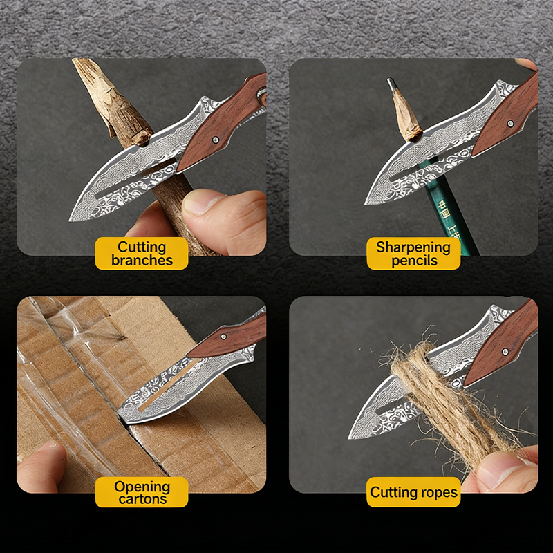 ObsidianMech X-1 Damascus-Pattern Mechanical Fidget Tool