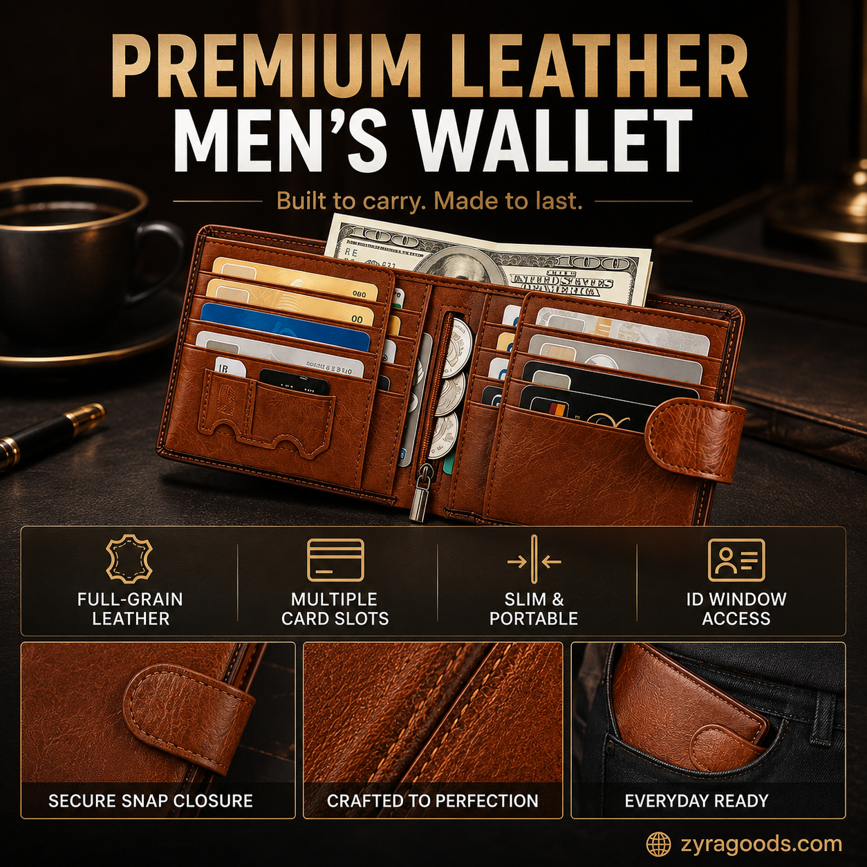Men's Vintage RFID Blocking Wallet
