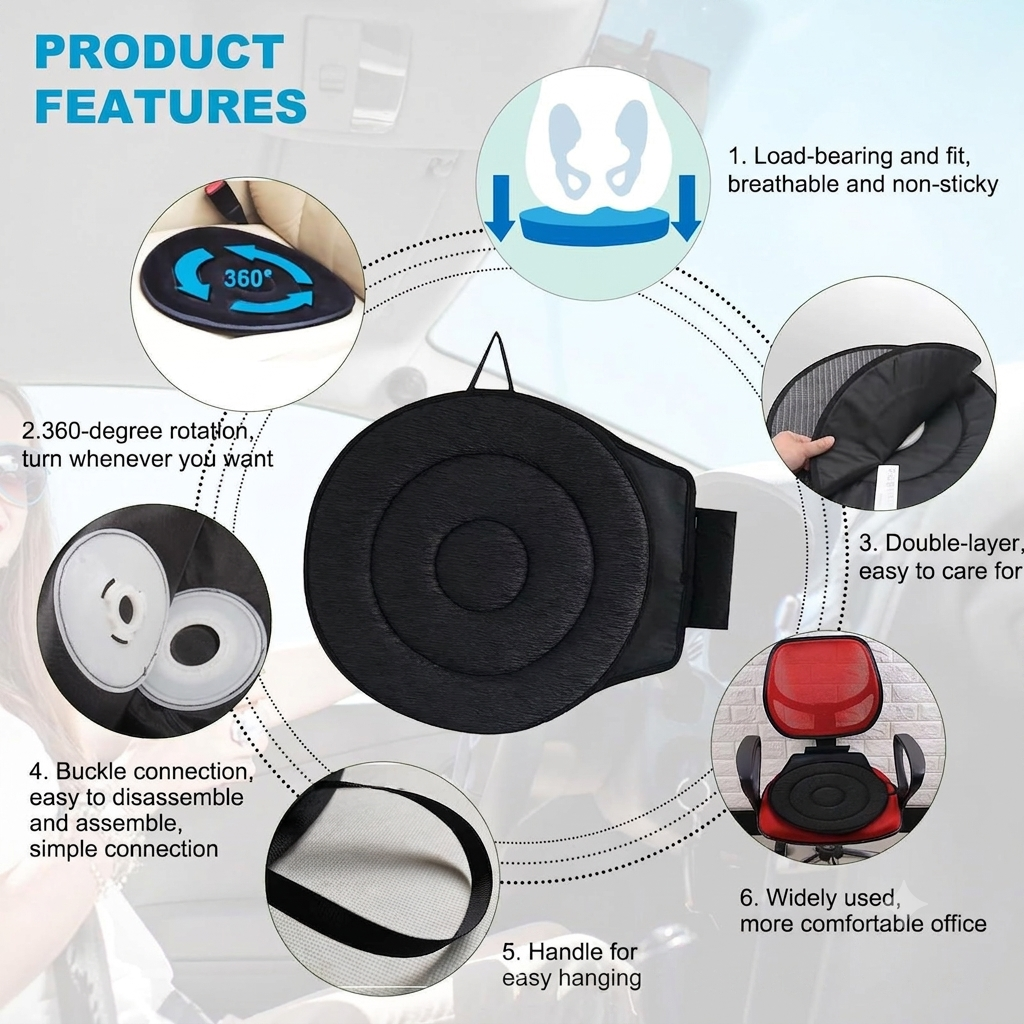 🔥Limited-time 50% off 🔥360° rotating seat cushion