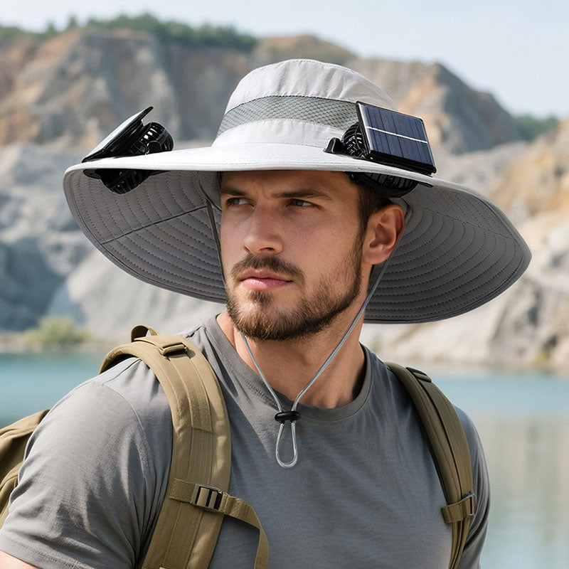 Solar-Powered Fan Hat: 3-Speed Adjustable, Waterproof Design
