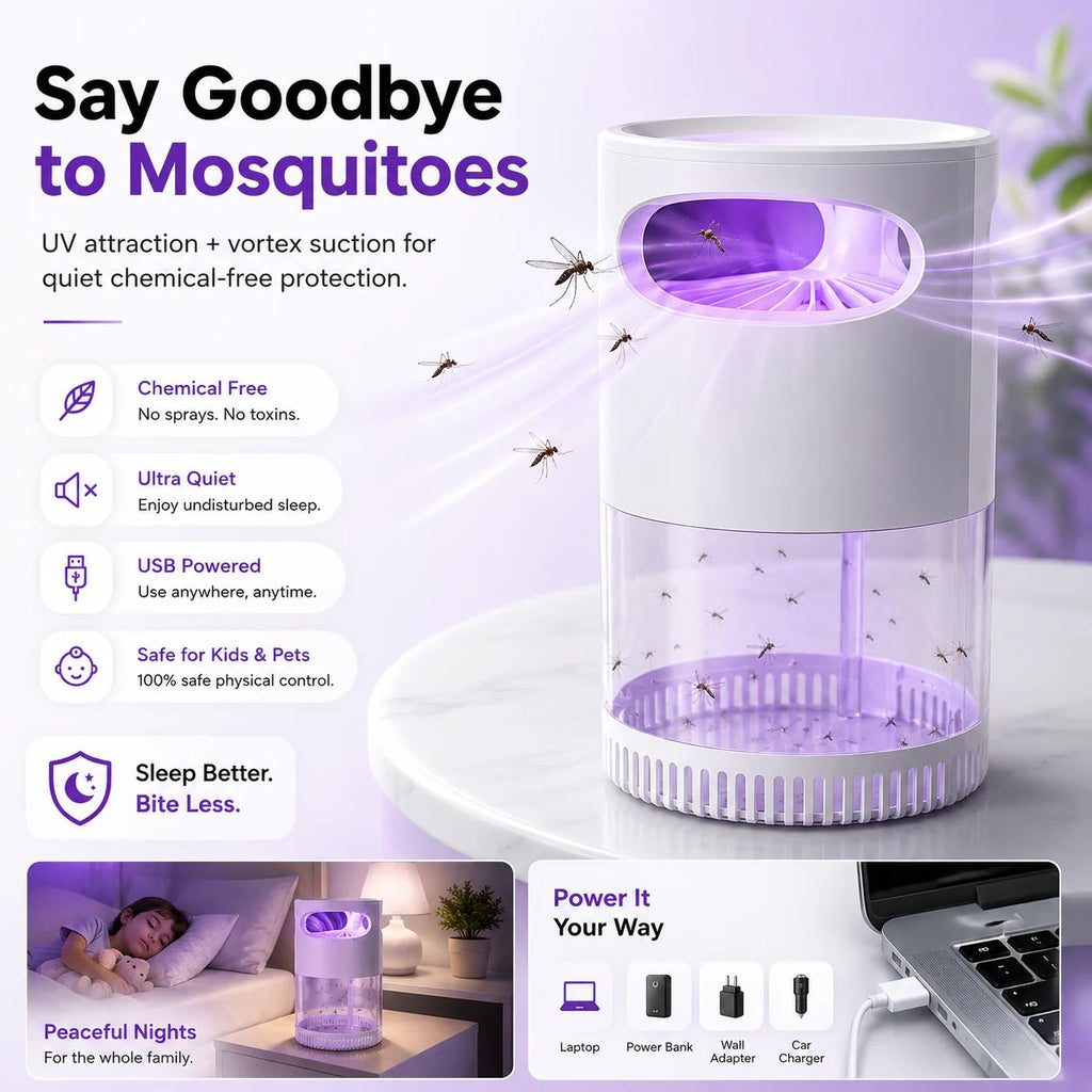 🔥2026 Hot Sale🔥Quiet UV Mosquito Trap – Chemical-Free & Safe for Kids & Pets🦟