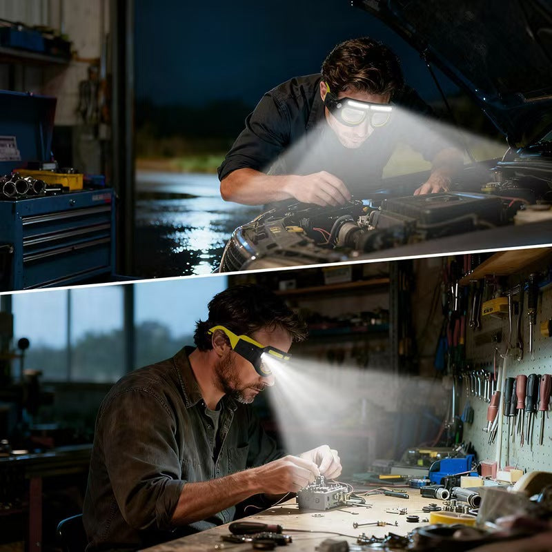 OpticBeam Rechargeable LED Safety Glasses with Motion Sensor
