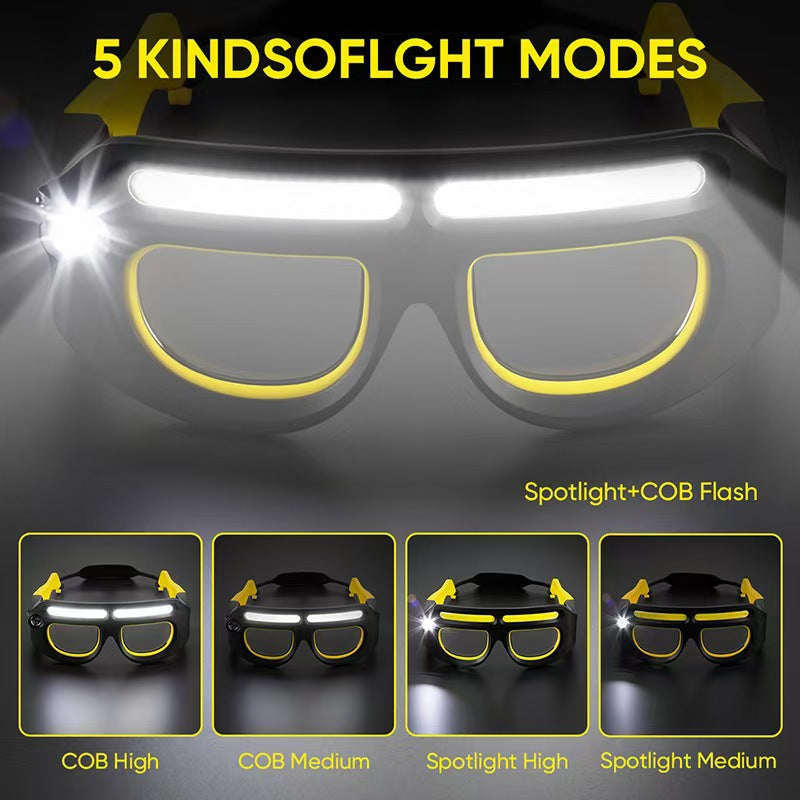 OpticBeam Rechargeable LED Safety Glasses with Motion Sensor