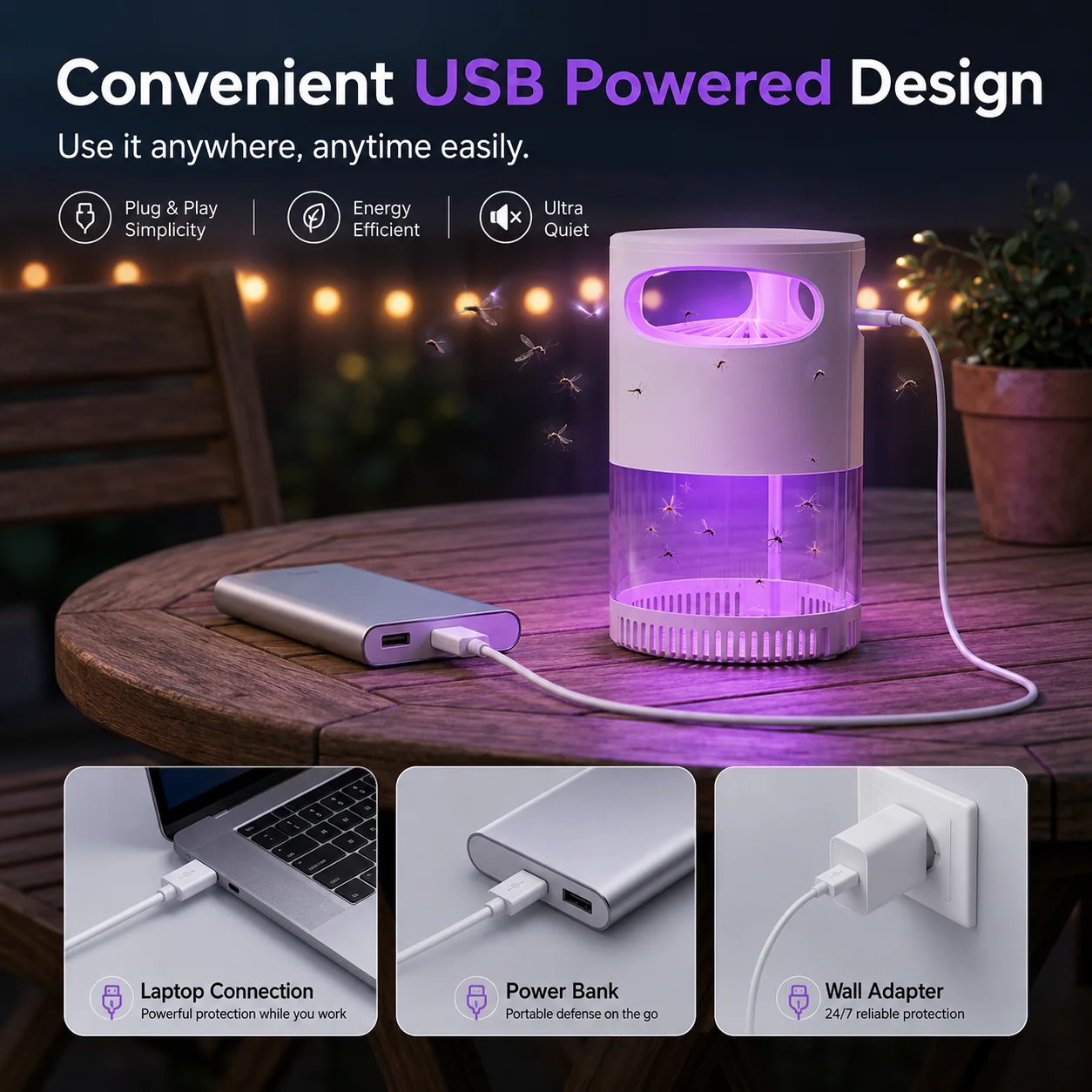 🔥2026 Hot Sale🔥Quiet UV Mosquito Trap – Chemical-Free & Safe for Kids & Pets🦟