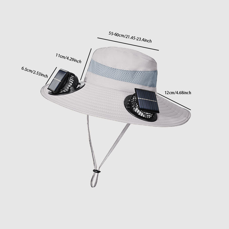 Solar-Powered Fan Hat: 3-Speed Adjustable, Waterproof Design