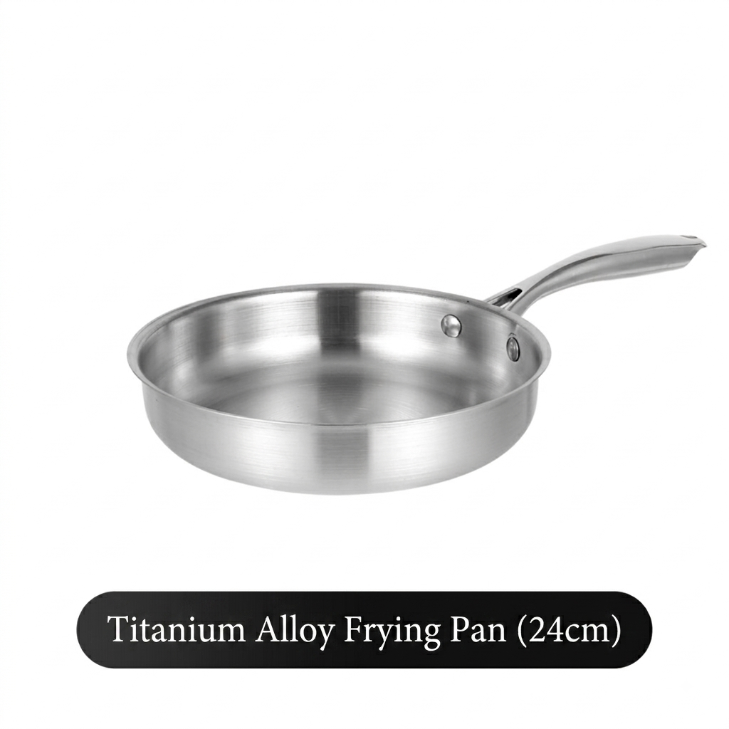 2026 Bestselling Titanium Alloy Frying Pan (200,000 units sold): Uncoated, fast heating, durable, wear-resistant, a must-have for every household.