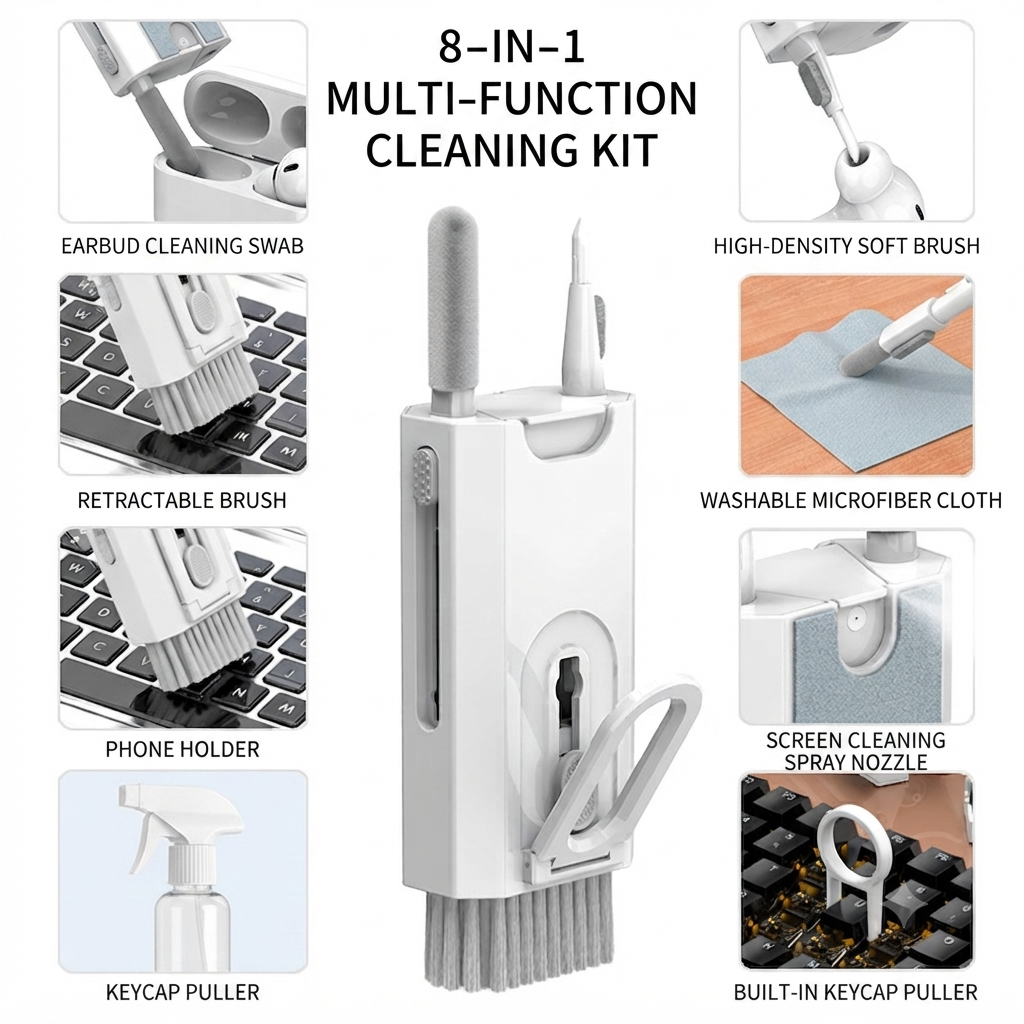 🔥Limited-time 50% off🔥Over 600,000 units sold in North America🔥💕7-in-1 Laptop Keyboard and Phone Cleaning Brush Set