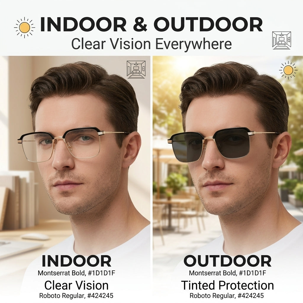 👓Outdoor photochromic blue light blocking glasses