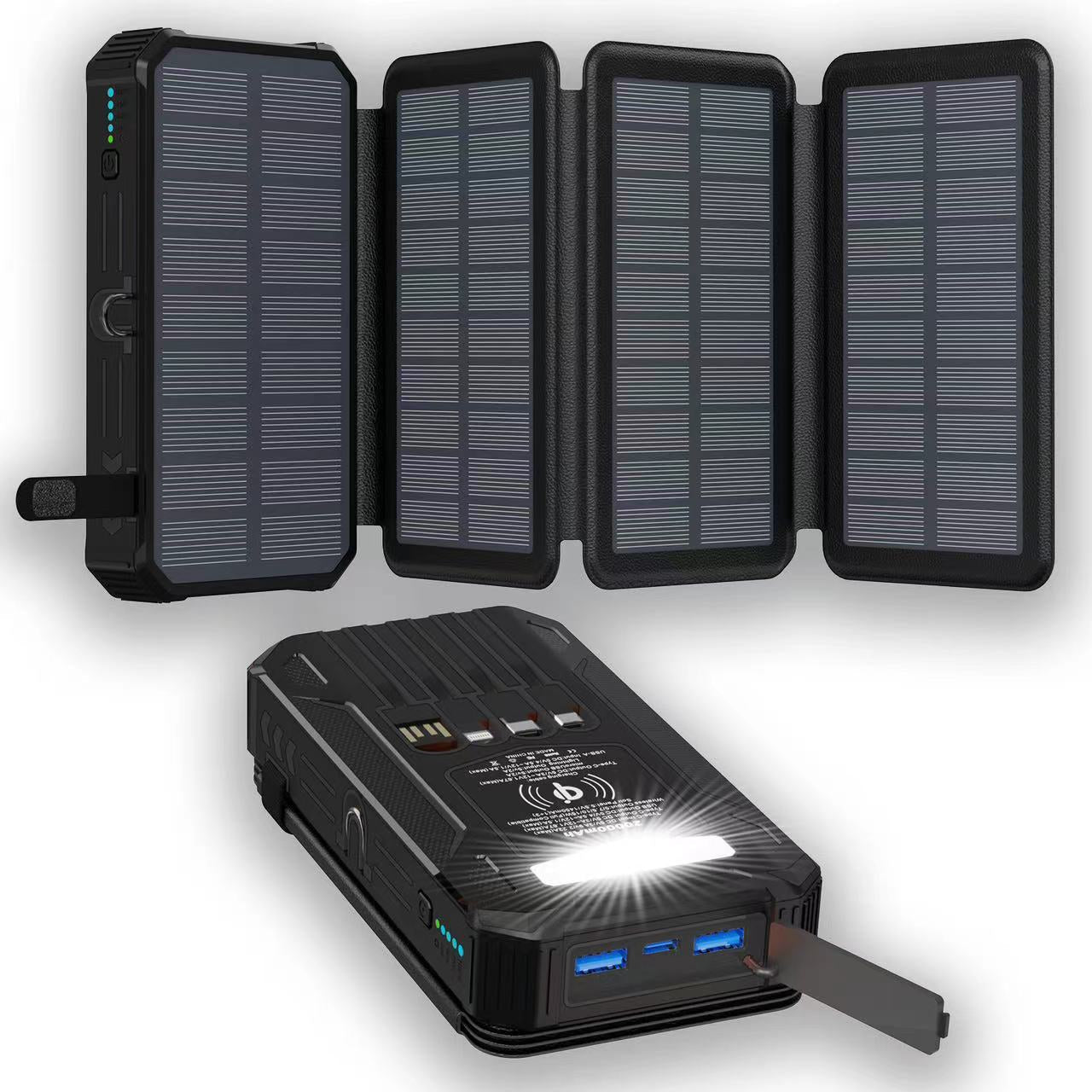 SolarArmor · Quad-Panel 20000mAh Solar Power Bank