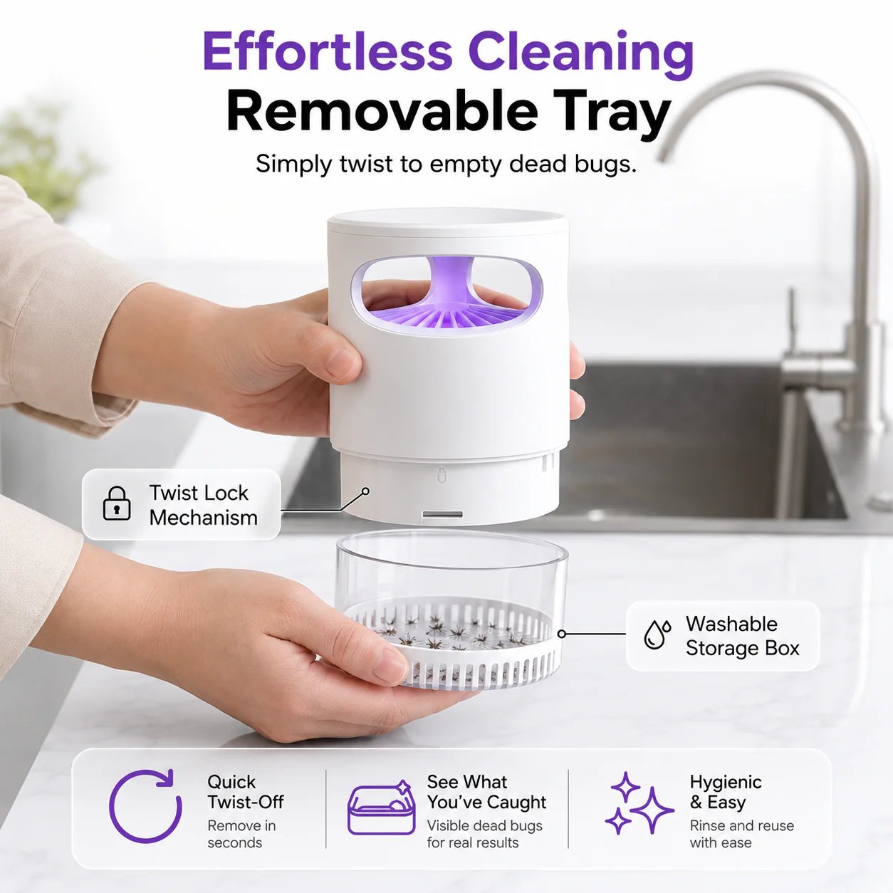 🔥2026 Hot Sale🔥Quiet UV Mosquito Trap – Chemical-Free & Safe for Kids & Pets🦟