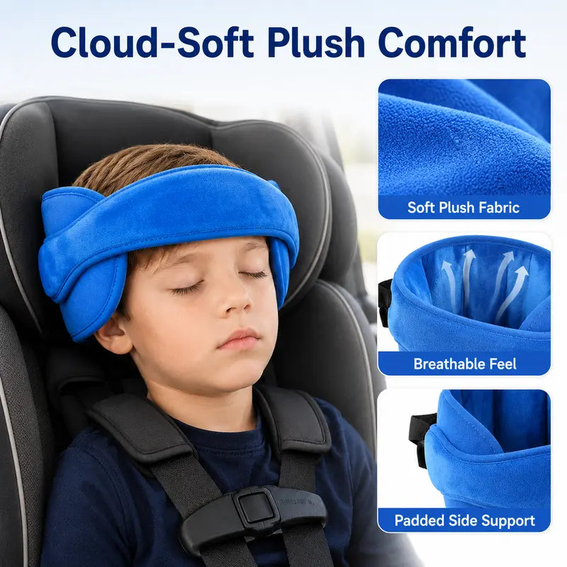📢📢50% OFF !! ⏰Kids Car Sleeping Head Support Band – Adjustable Toddler Sleep Headrest Pillow, Anti-Droop Child Head Stabilizer for Car Seats, Prevent Neck Soreness During Road Trips