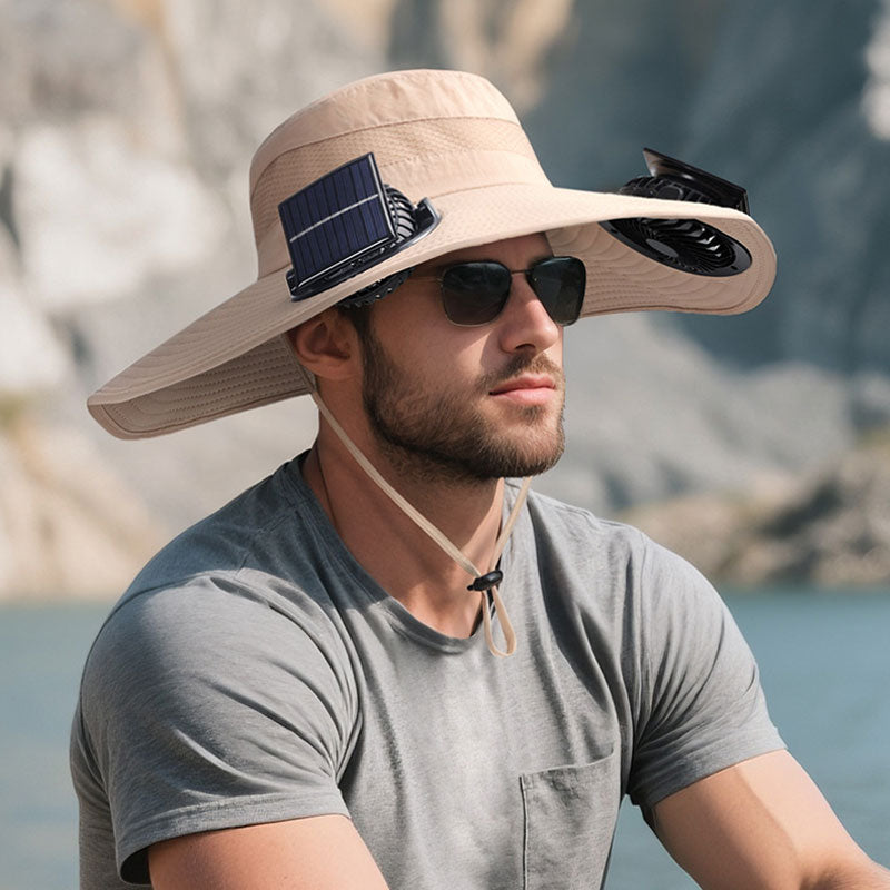 Solar-Powered Fan Hat: 3-Speed Adjustable, Waterproof Design