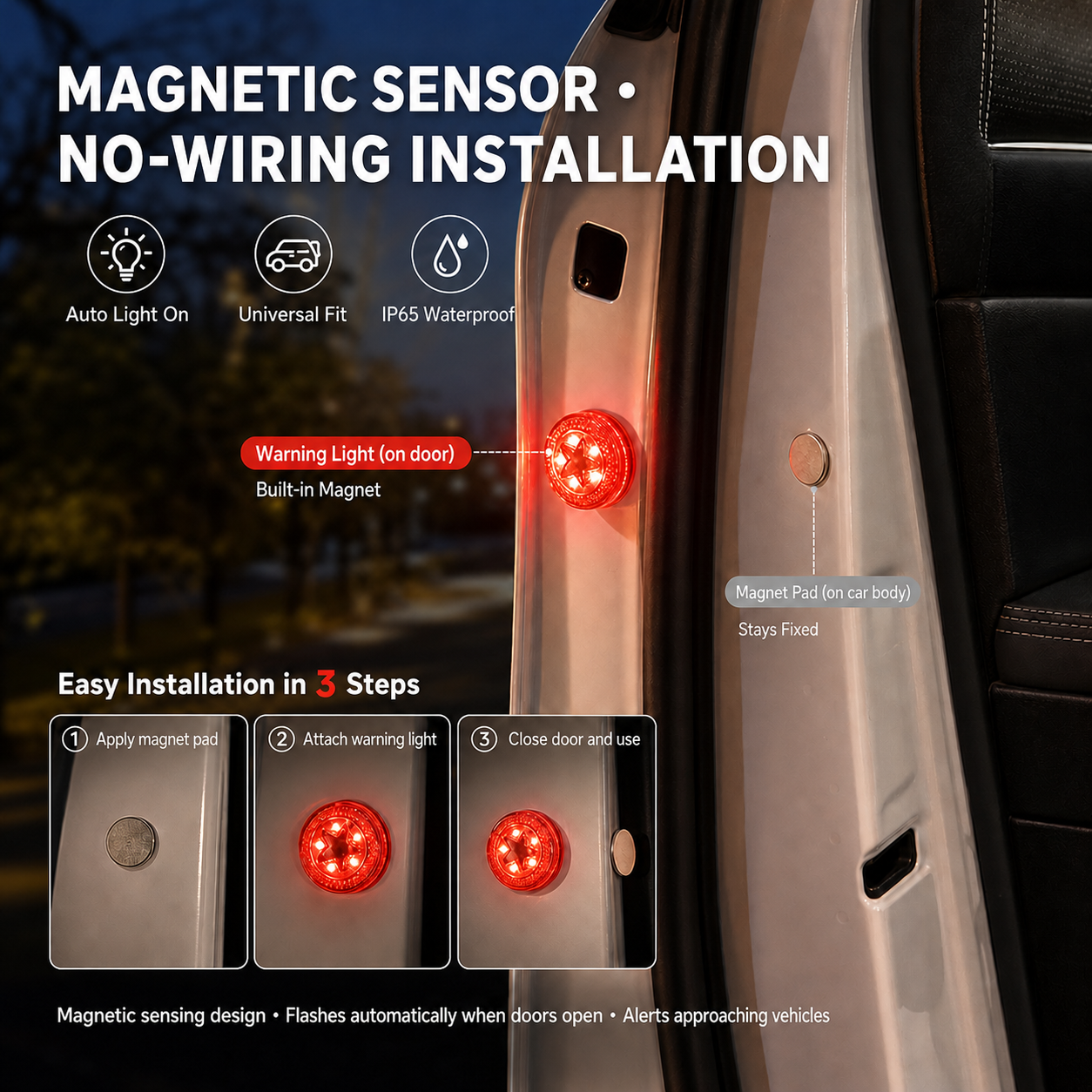 🚨Universal LED warning light for car doors