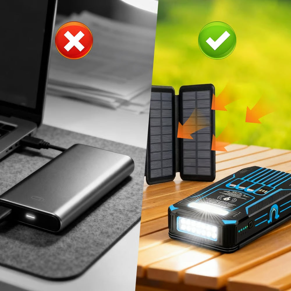 SolarArmor · Quad-Panel 20000mAh Solar Power Bank