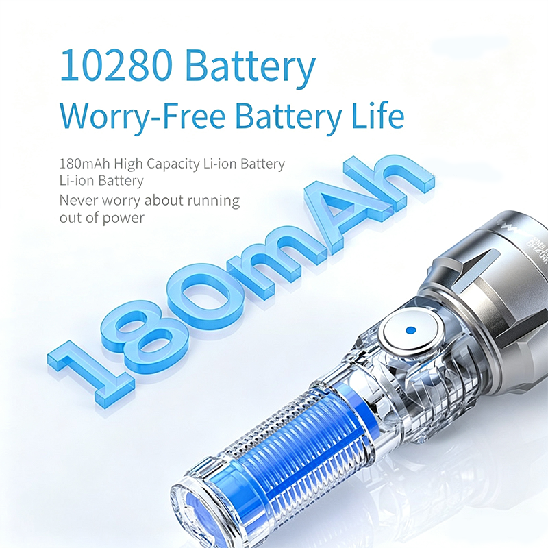 MicroGlow Ultra-Bright Rechargeable Pocket EDC Flashlight with 10280 Battery