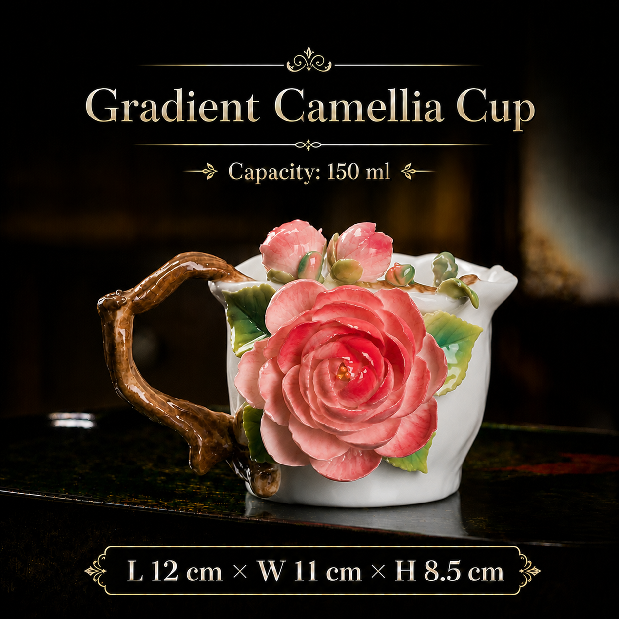 🌺Blooming Porcelain Flower Cup - 3D Floral Ceramic Tea Cup