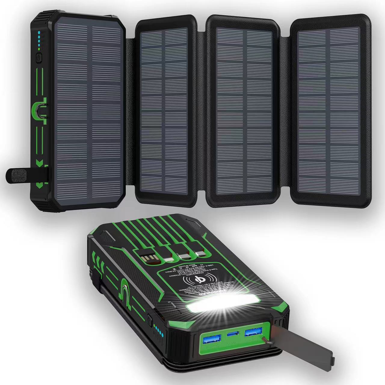 SolarArmor · Quad-Panel 20000mAh Solar Power Bank