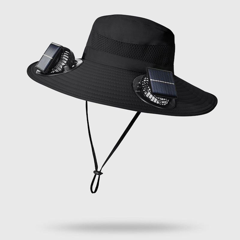 Solar-Powered Fan Hat: 3-Speed Adjustable, Waterproof Design