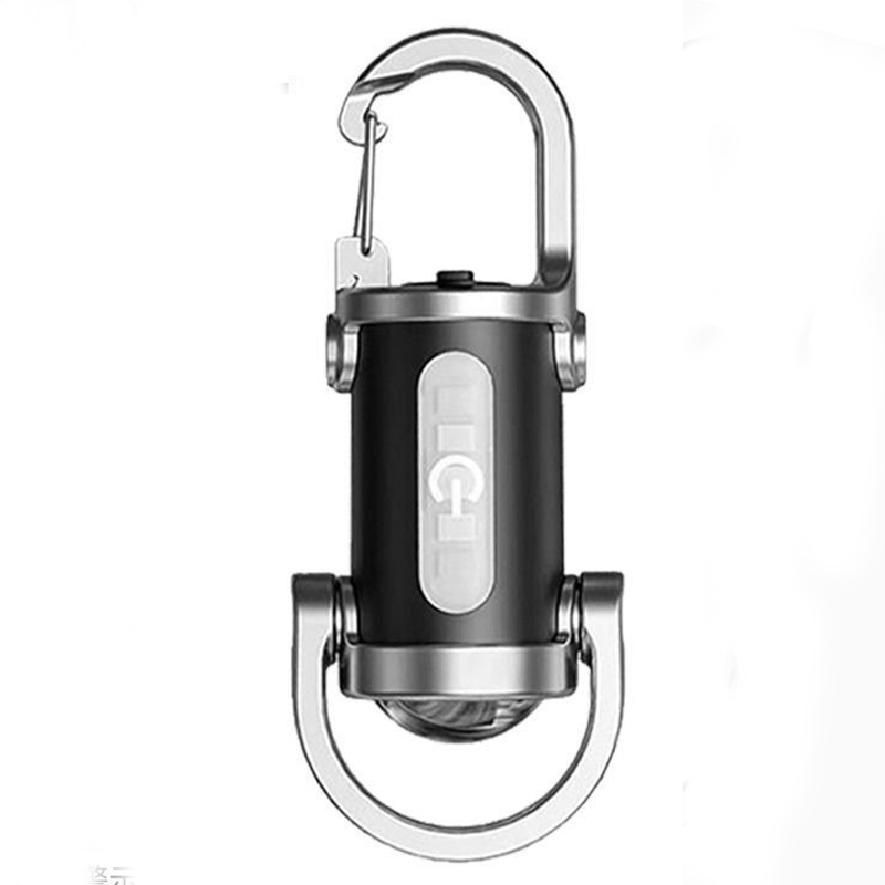 CyberLite™ Mini EDC Carabiner Work Light — Portable Ultra-Bright USB Rechargeable Pocket Flashlight with Red/Blue Warning Mode