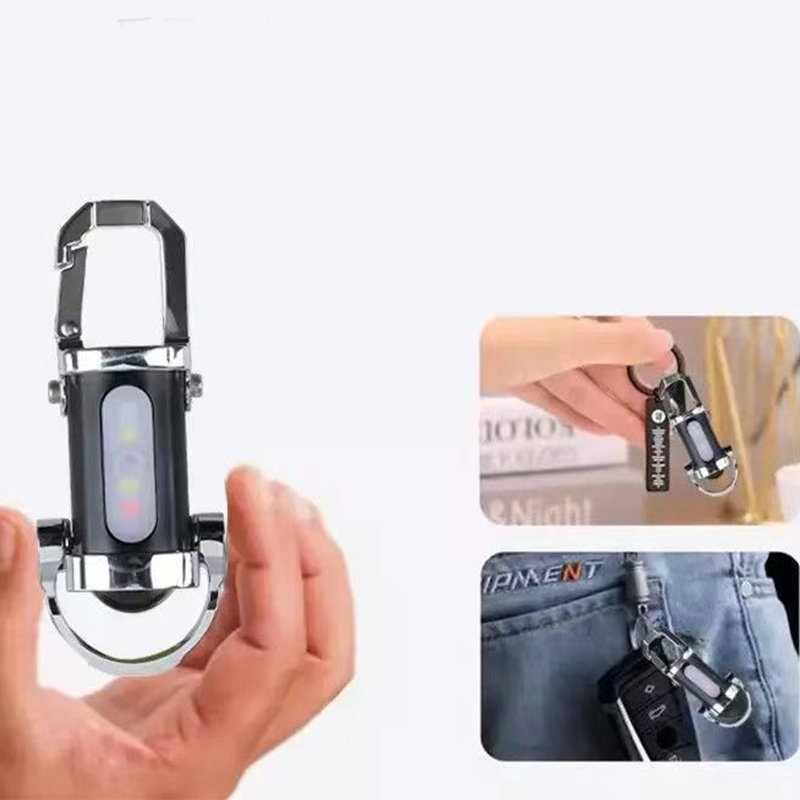 CyberLite™ Mini EDC Carabiner Work Light — Portable Ultra-Bright USB Rechargeable Pocket Flashlight with Red/Blue Warning Mode