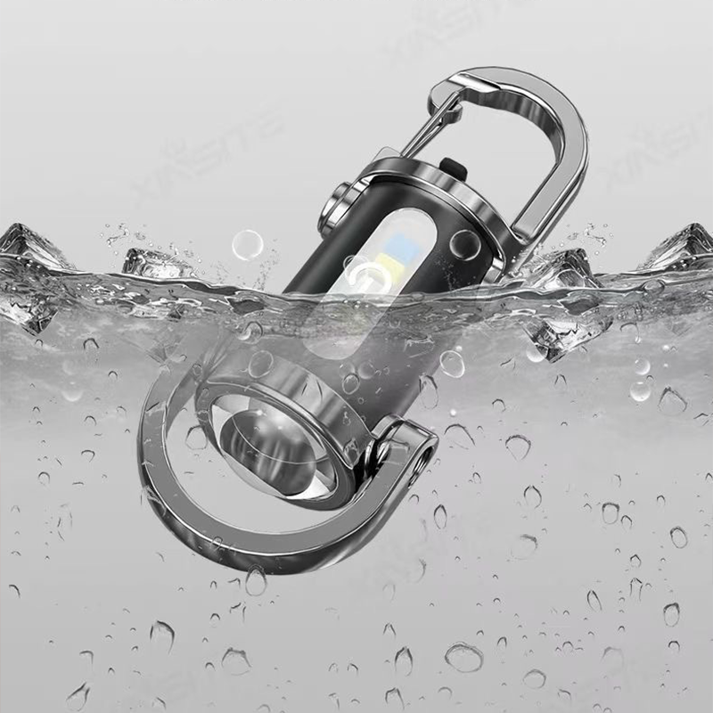 CyberLite™ Mini EDC Carabiner Work Light — Portable Ultra-Bright USB Rechargeable Pocket Flashlight with Red/Blue Warning Mode