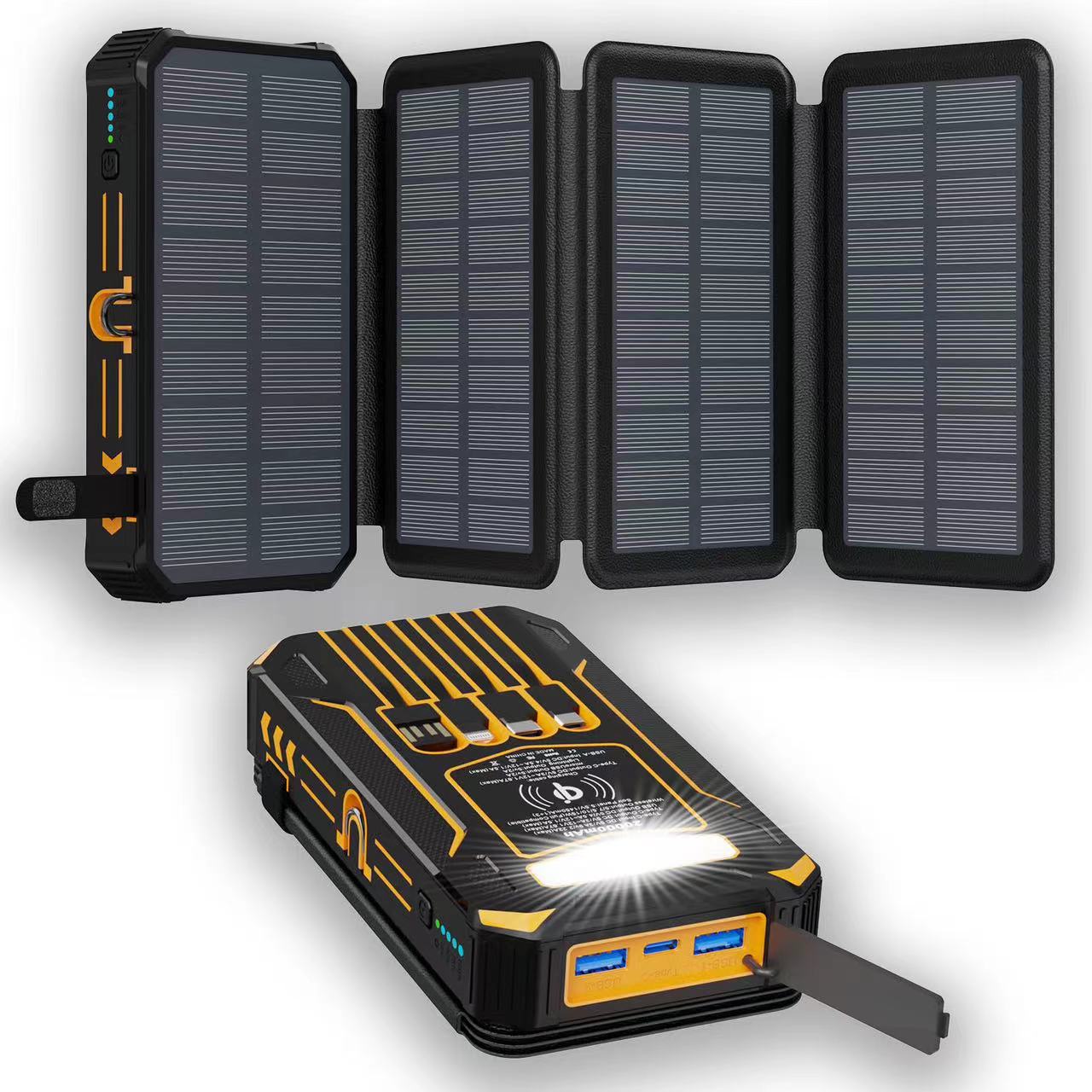 SolarArmor · Quad-Panel 20000mAh Solar Power Bank