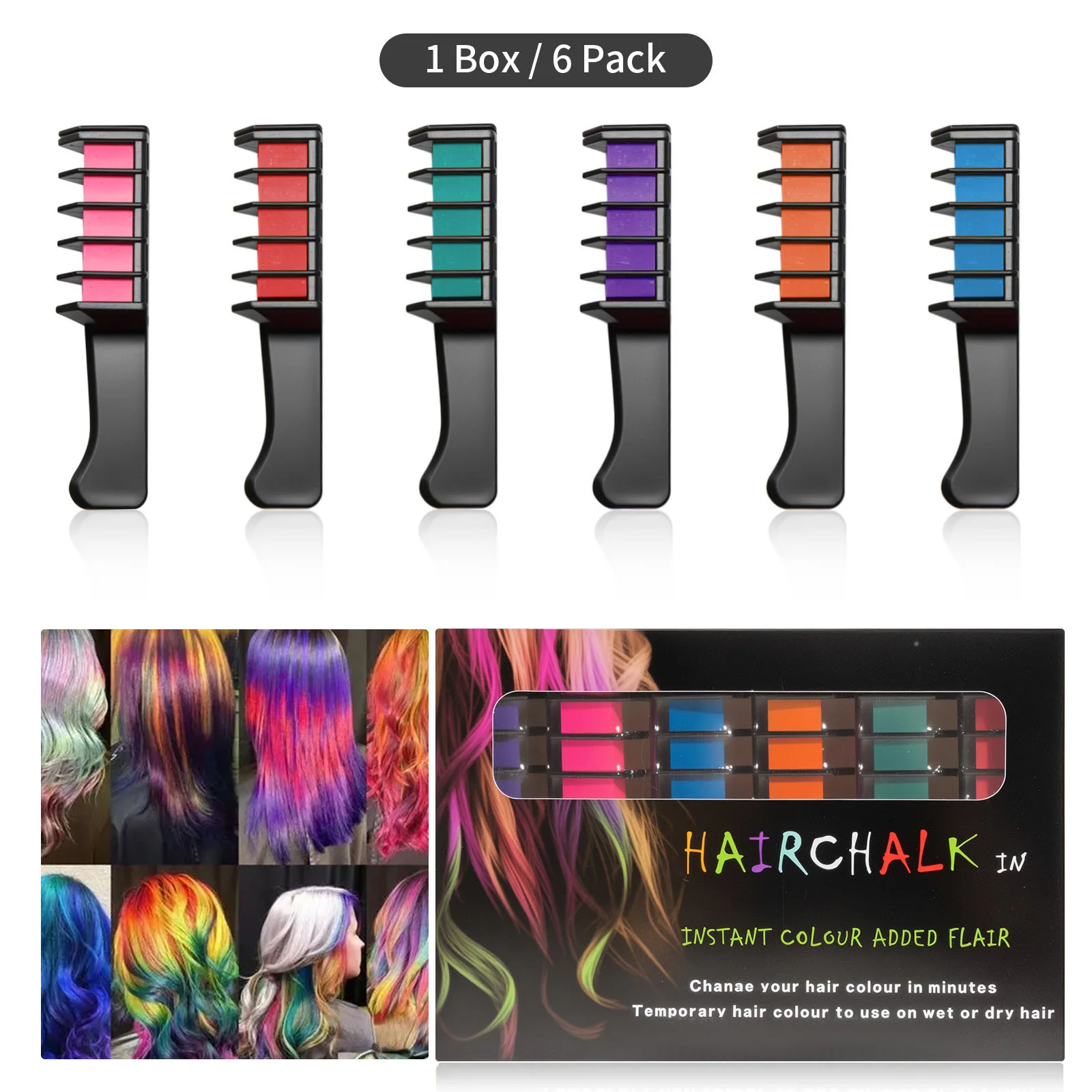 📢📢Buy3 Get 1 Free⏰Temporary Hair Dye Chalk Comb- Cruelty Free🪮
