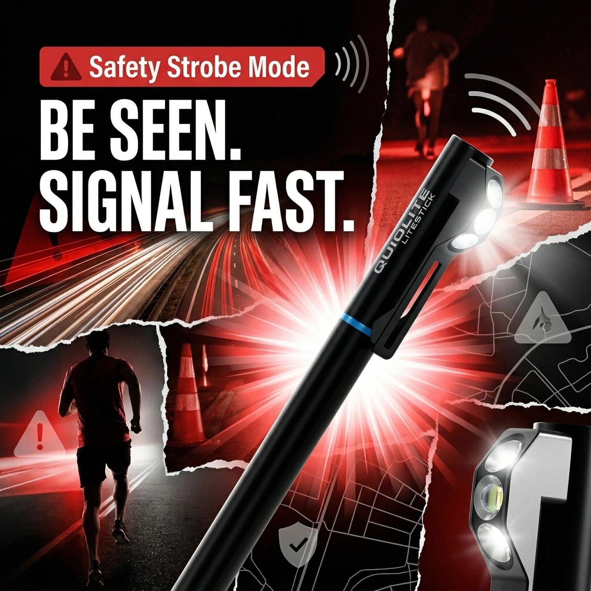 BeamMatrix™ 3-LED Multi-Angle Pen Light with Green Laser