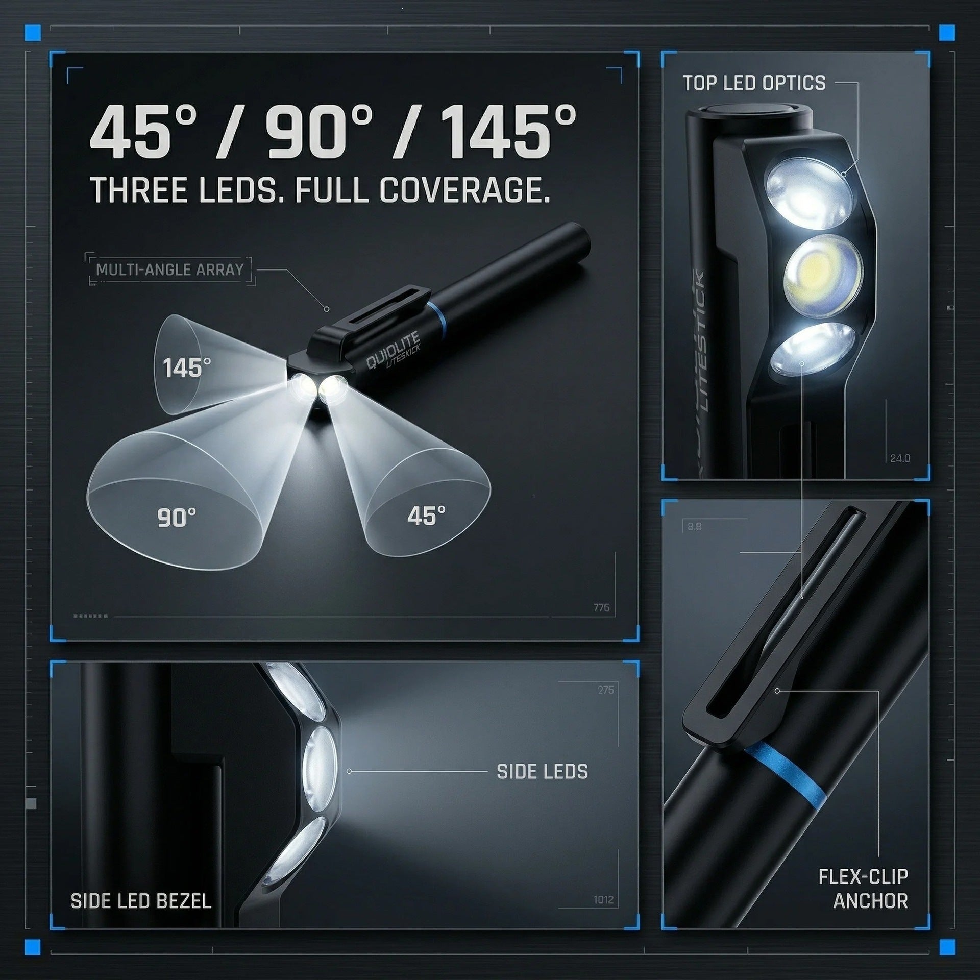 BeamMatrix™ 3-LED Multi-Angle Pen Light with Green Laser