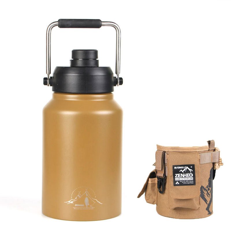 64oz Large-Capacity Stainless Steel Space Bottle: Leak-Proof, Convenient Handle