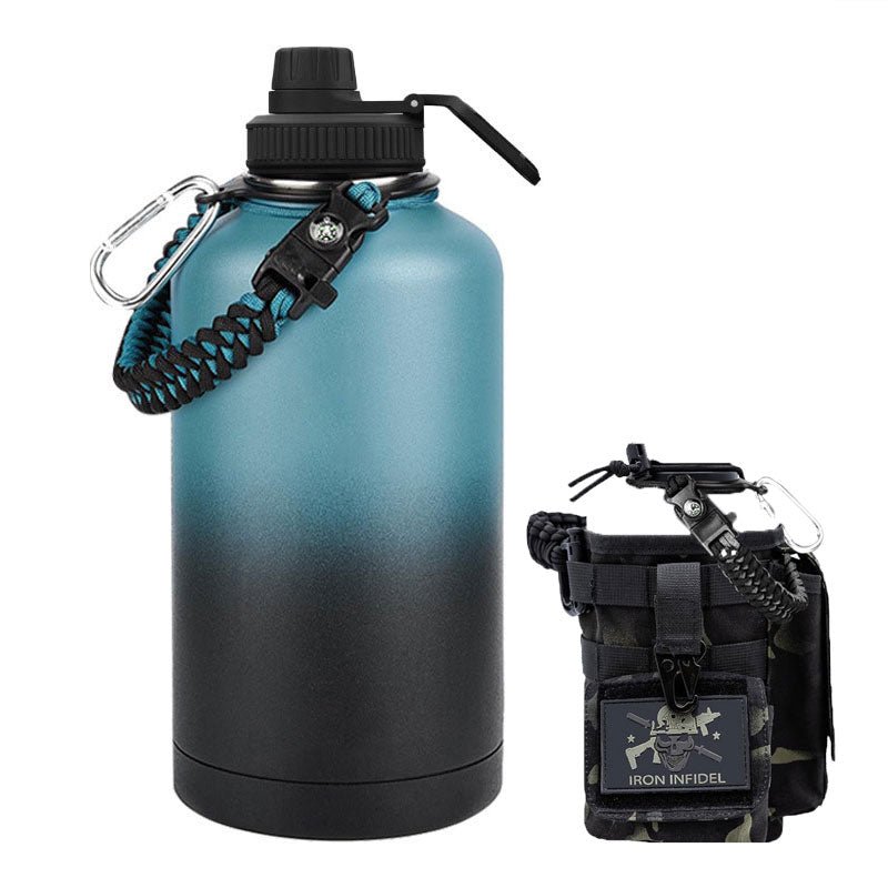 64oz Large-Capacity Stainless Steel Space Bottle: Leak-Proof, Convenient Handle