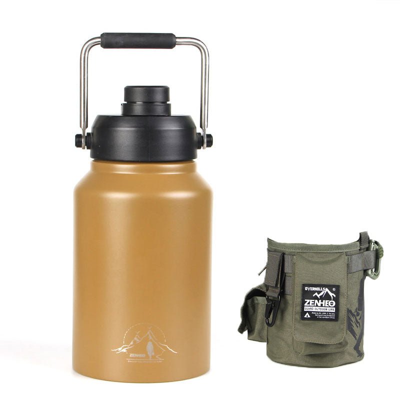 64oz Large-Capacity Stainless Steel Space Bottle: Leak-Proof, Convenient Handle