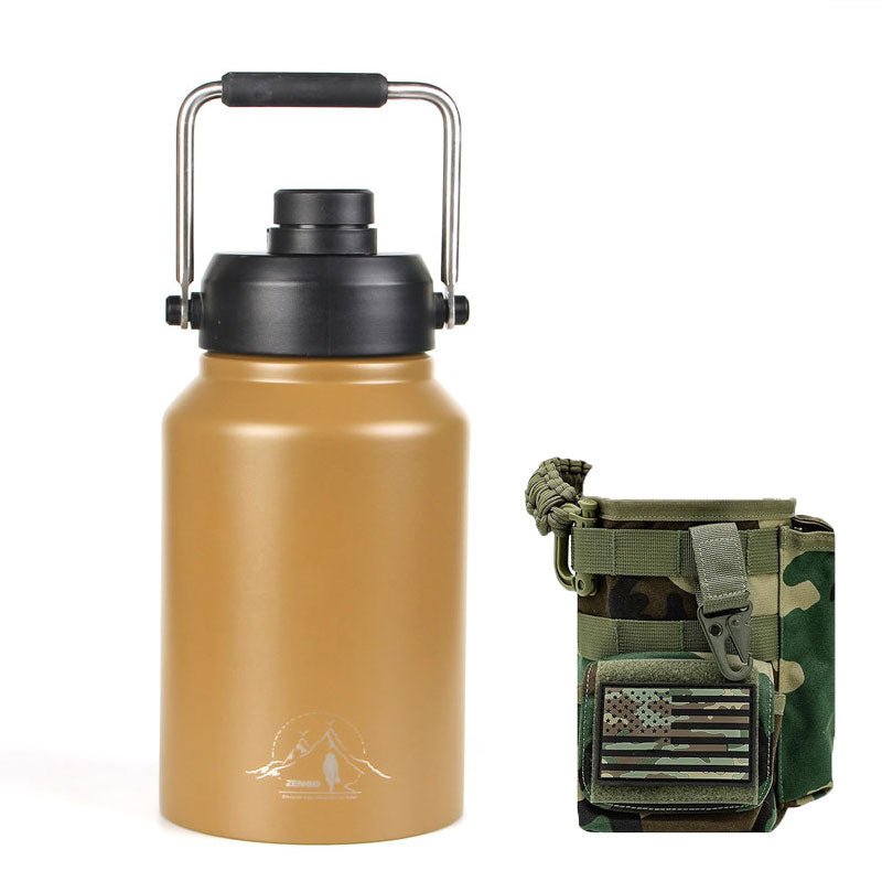 64oz Large-Capacity Stainless Steel Space Bottle: Leak-Proof, Convenient Handle
