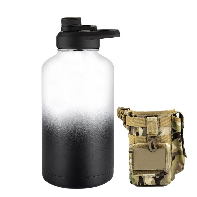 64oz Large-Capacity Stainless Steel Space Bottle: Leak-Proof, Convenient Handle