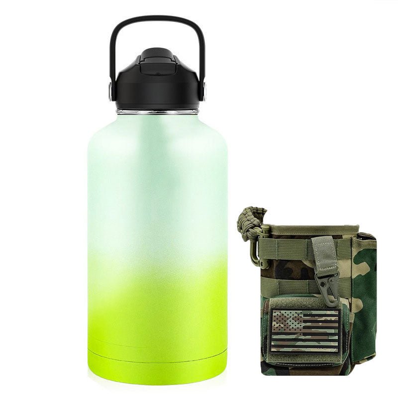64oz Large-Capacity Stainless Steel Space Bottle: Leak-Proof, Convenient Handle