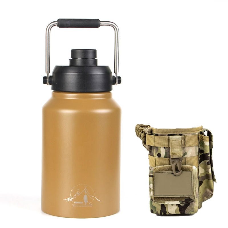 64oz Large-Capacity Stainless Steel Space Bottle: Leak-Proof, Convenient Handle