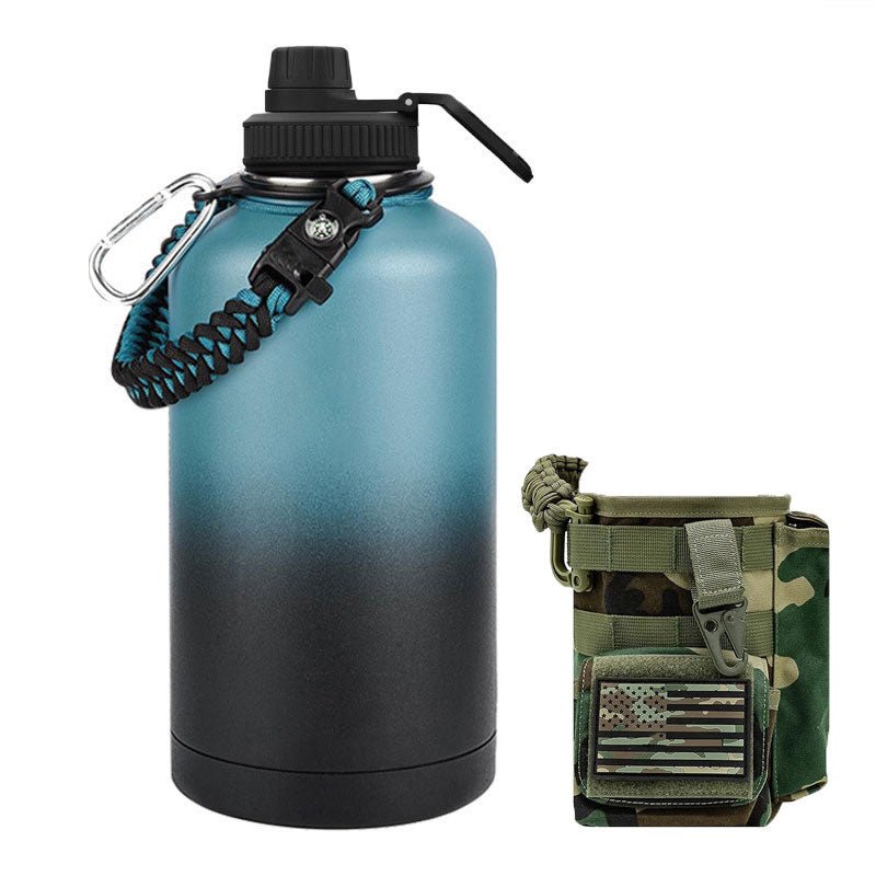 64oz Large-Capacity Stainless Steel Space Bottle: Leak-Proof, Convenient Handle