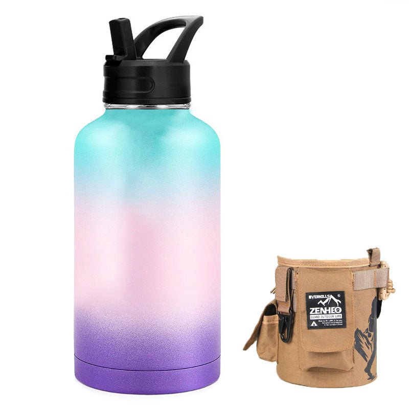 64oz Large-Capacity Stainless Steel Space Bottle: Leak-Proof, Convenient Handle